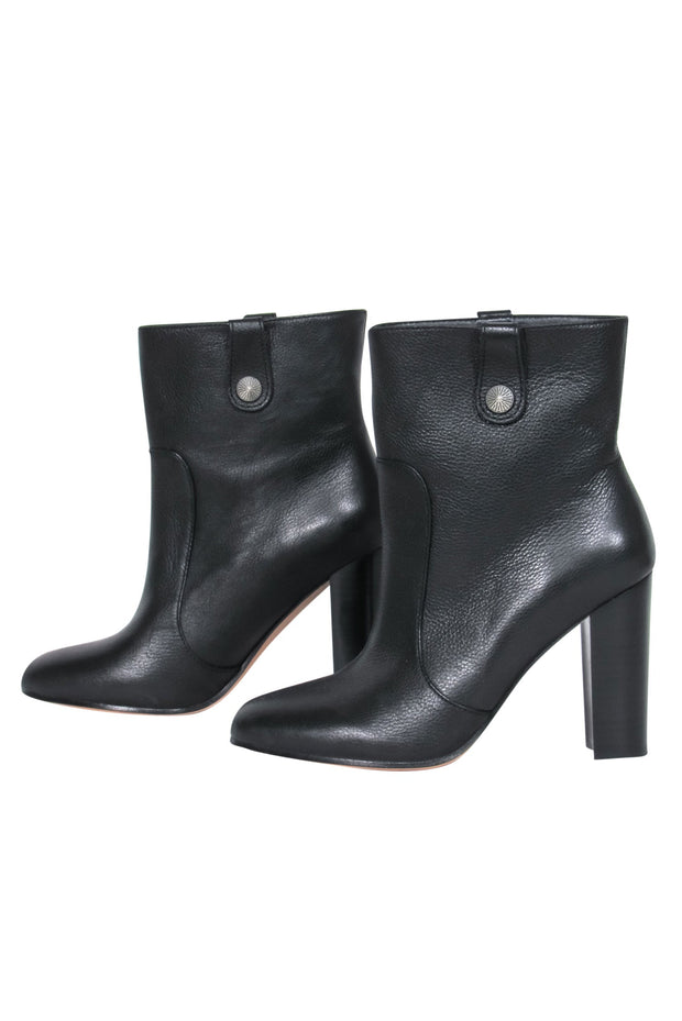 Current Boutique-Paige - Back Pebbled Leather Heeled Ankle Booties Sz 7.5