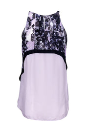 Current Boutique-Parker - Lavender & Floral Silk Tank Top Sz S