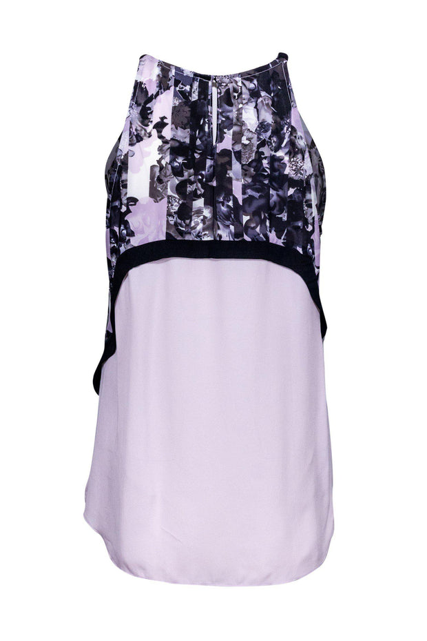 Current Boutique-Parker - Lavender & Floral Silk Tank Top Sz S
