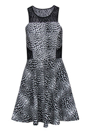Current Boutique-Parker - Black Mesh & Animal Print Mini Dress Sz M