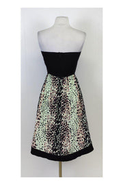 Current Boutique-Parker - Black Multicolor Leopard Print Strapless Dress Sz S