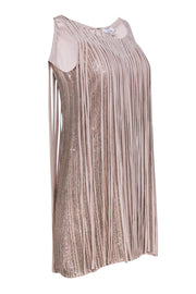 Current Boutique-Parker - Nude Fringe & Sequined Shift Mini Dress Sz XS