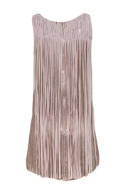 Current Boutique-Parker - Nude Fringe & Sequined Shift Mini Dress Sz XS