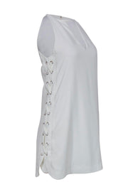 Current Boutique-Parker - White Lace-Up Side Shift Dress Sz XS