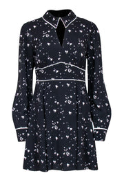 Current Boutique-Parker - Black & White Heart Printed Fit & Flare Dress Sz 2
