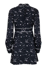 Current Boutique-Parker - Black & White Heart Printed Fit & Flare Dress Sz 2