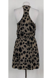 Current Boutique-Parker - Black & Tan Printed Ruffle Dress Sz L
