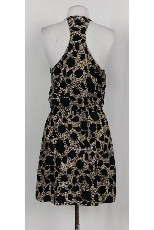 Current Boutique-Parker - Black & Tan Printed Ruffle Dress Sz L