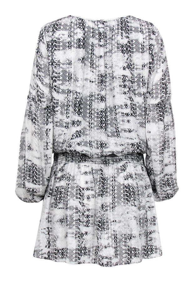 Current Boutique-Parker - Black & White Geometric Print Shift Dress Sz M
