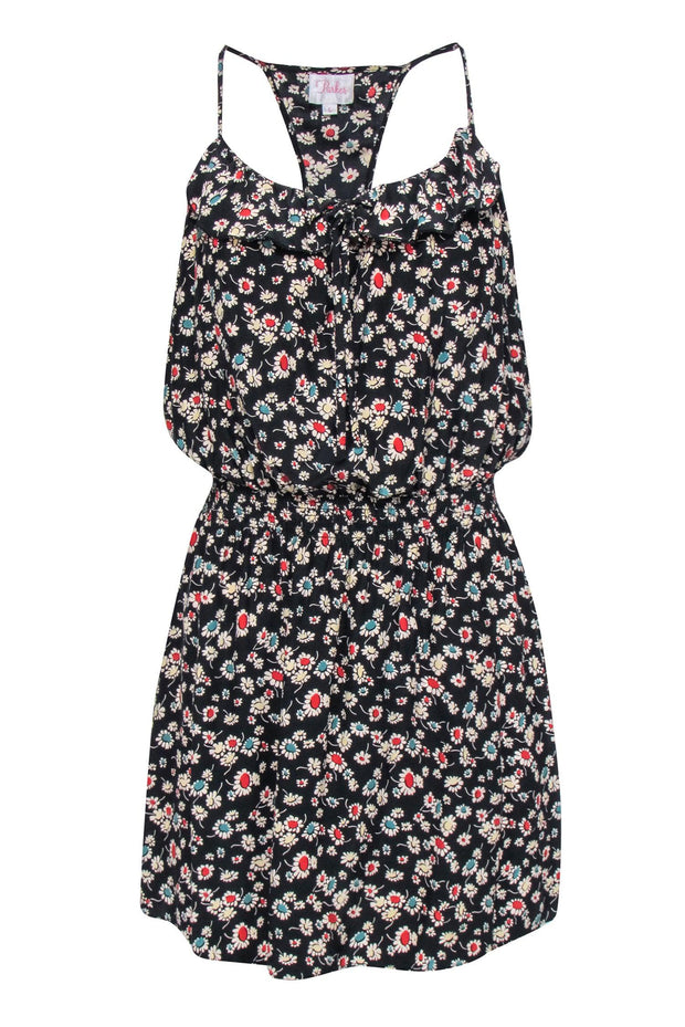 Current Boutique-Parker - Black w/ Multi-Color Sunflower Dress Sz S