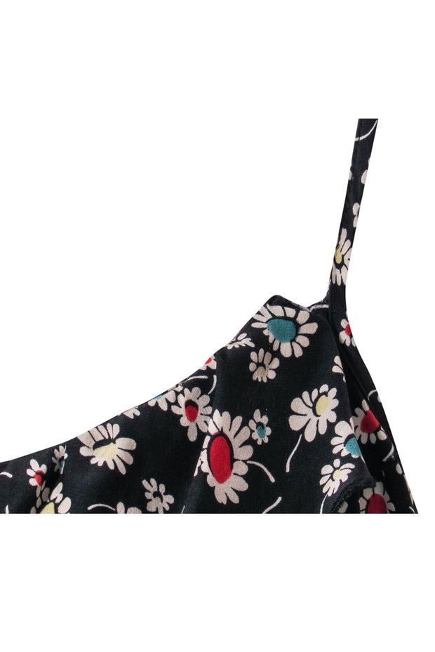 Current Boutique-Parker - Black w/ Multi-Color Sunflower Dress Sz S