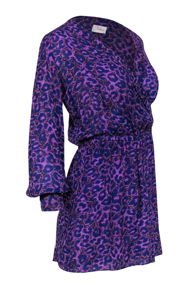Current Boutique-Parker - Purple Leopard Long Sleeve Mini Dress Sz S