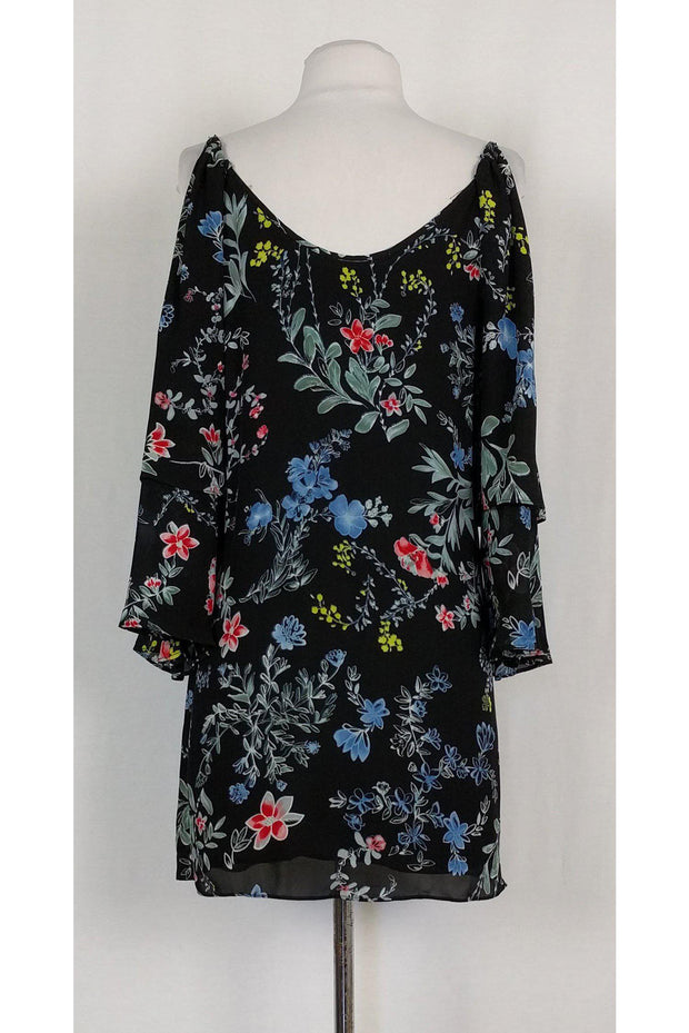 Current Boutique-Parker - Black Cold Shoulder Floral Dress Sz XS