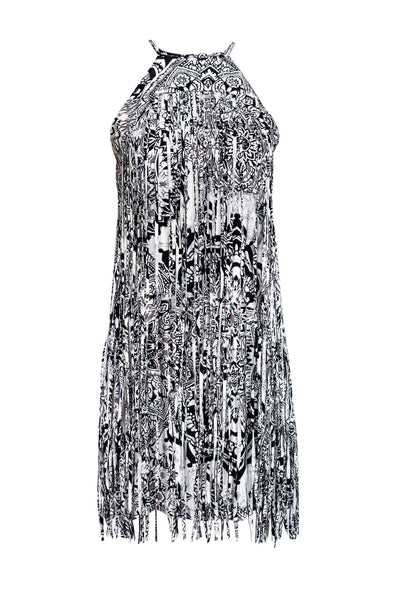 Current Boutique-Parker - Black & White Fringe Dress Sz XS