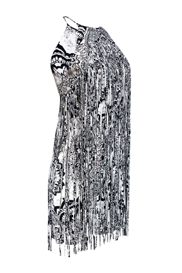 Current Boutique-Parker - Black & White Fringe Dress Sz XS