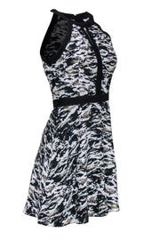 Current Boutique-Parker - Black, White & Green Camo Print Sleeveless Mini Dress Sz XS