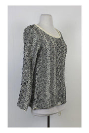 Current Boutique-Parker - Black & White Striped Textured Sweater Sz S