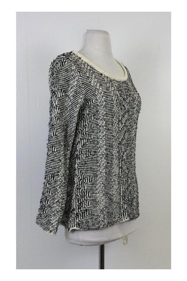 Current Boutique-Parker - Black & White Striped Textured Sweater Sz S