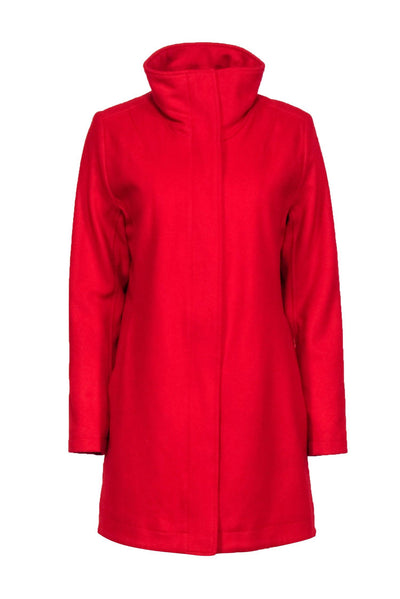 Current Boutique-Pendleton - Red Wool Classic Longline Pea-Coat W/ Zipper & Buttons Sz S