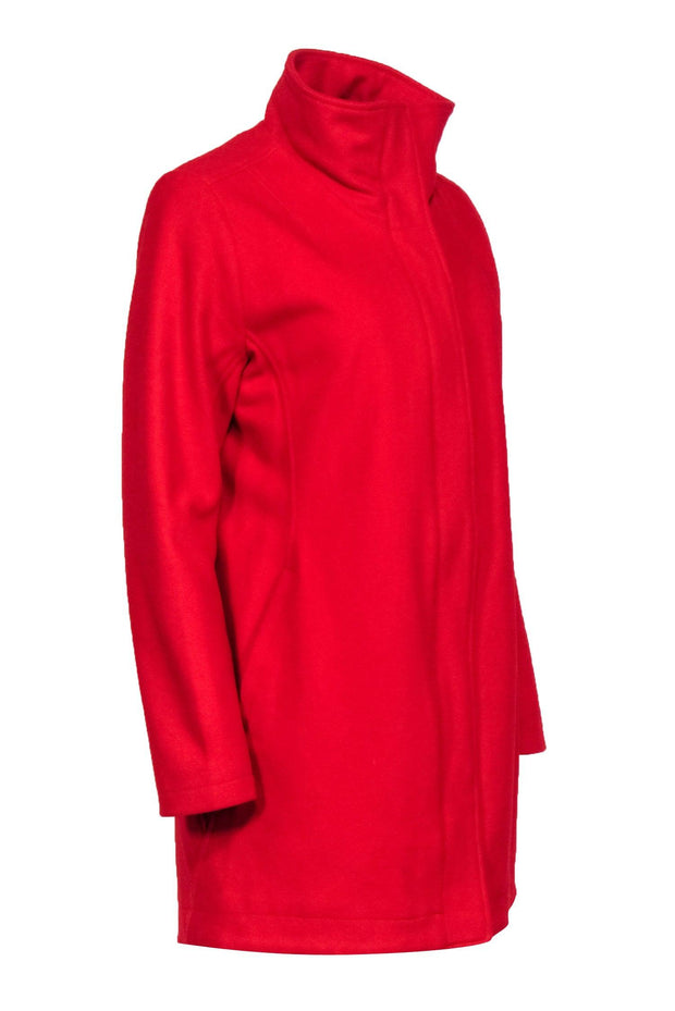 Current Boutique-Pendleton - Red Wool Classic Longline Pea-Coat W/ Zipper & Buttons Sz S