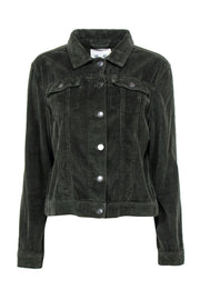 Current Boutique-Per Se - Forest Green Corduroy Button Front Jacket w/ Breast Pockets Sz L