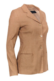 Current Boutique-Piazza Sempione - Tan & Orange Micro Plaid Button-Up Blazer Sz 6