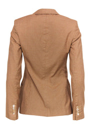 Current Boutique-Piazza Sempione - Tan & Orange Micro Plaid Button-Up Blazer Sz 6