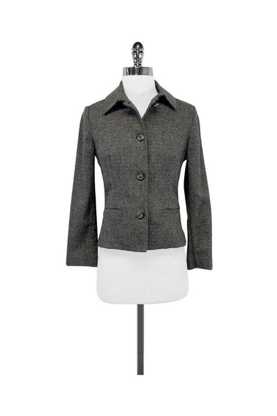 Current Boutique-Piazza Sempione - Gray Herringbone Wool Jacket Sz 2