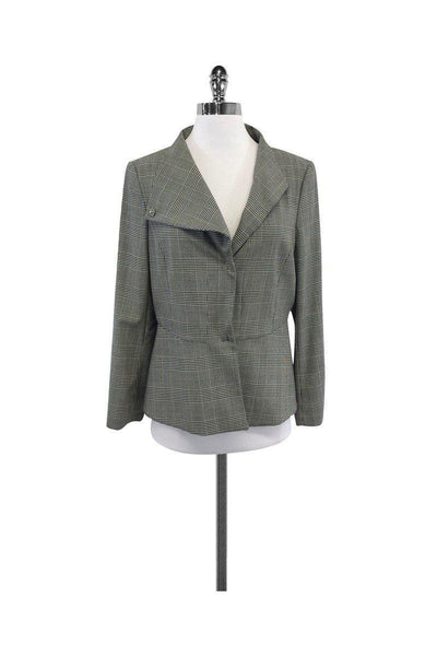 Current Boutique-Piazza Sempione - Cream & Black Houndstooth Wool Jacket Sz 8