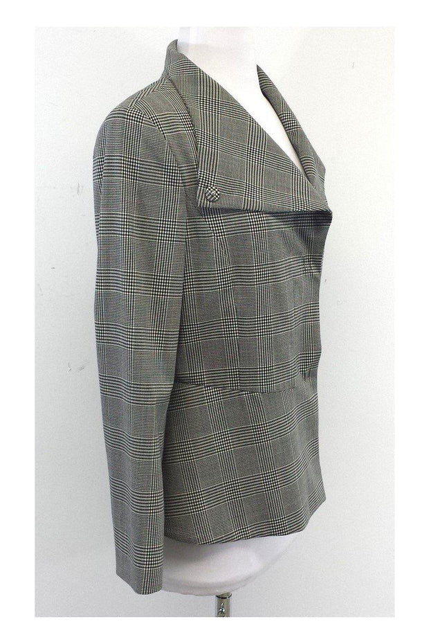 Current Boutique-Piazza Sempione - Cream & Black Houndstooth Wool Jacket Sz 8