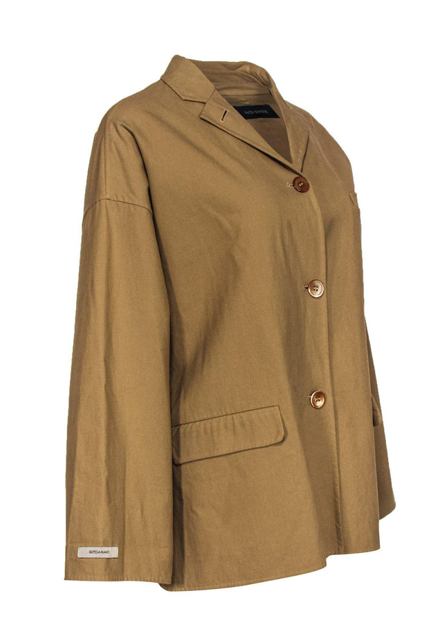 Current Boutique-Piazza Sempione - Tan Oversized Cotton Jacket Sz M