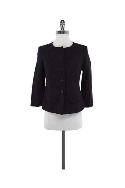 Current Boutique-Piazza Sempione - Dark Brown Cotton Jacket Sz 4