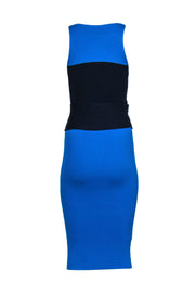 Current Boutique-Pinko - Blue Colorblocked Rib Knit Sleeveless Dress Sz M