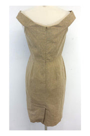 Current Boutique-Ports 1961 - Light Brown & Orange Gingham Cotton Dress Sz 4