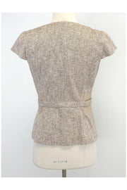 Current Boutique-Ports 1961 - Beige Cotton Blend Short Sleeve Jacket Sz 2