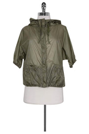 Current Boutique-Prada - Semi-Sheer Olive Rain Jacket Sz 2