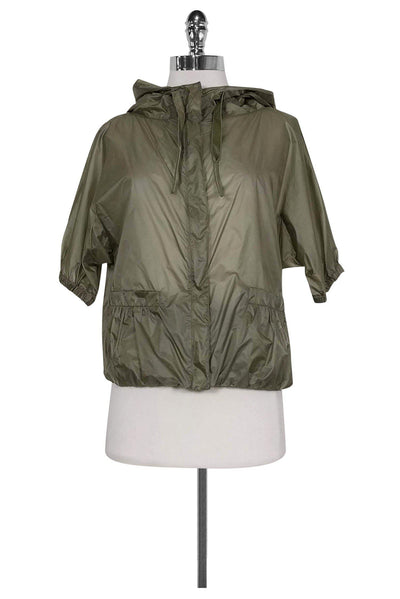 Current Boutique-Prada - Semi-Sheer Olive Rain Jacket Sz 2