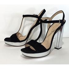 Current Boutique-Prada - Black Suede & Silver Pumps Sz Sz 11