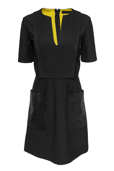 Current Boutique-Proenza Schouler - Black Dress w/ Leather Pockets Sz 8