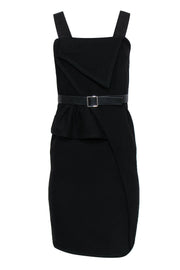 Current Boutique-Proenza Schouler - Black Wool Belted Dress Sz 2