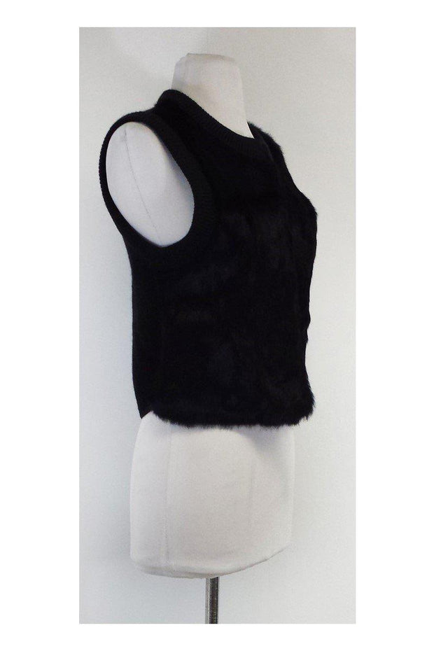 Current Boutique-Quinn - Louisa Black Fur Vest Sz S