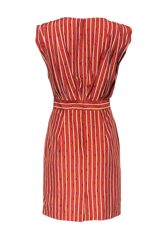 Current Boutique-Rachel Comey - Brown Striped & Floral Print Sheath Dress Sz 6