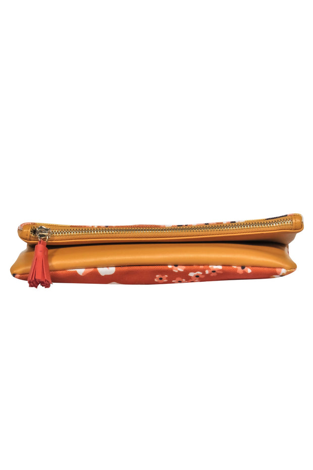 Current Boutique-Rachel Pally - Orange & Yellow Canvas & Leather Floral Print Clutch