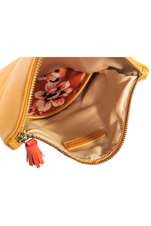 Current Boutique-Rachel Pally - Orange & Yellow Canvas & Leather Floral Print Clutch
