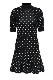 Current Boutique-Rachel Roy - Black Polka Dot Knit Mock Neck Dress Sz XS