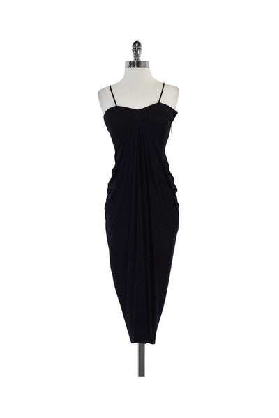 Current Boutique-Rachel Roy - Black Gathered Silk Dress Sz XS