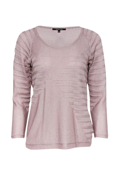 Current Boutique-Rachel Roy - Blush Metallic Ribbed Sweater Sz M