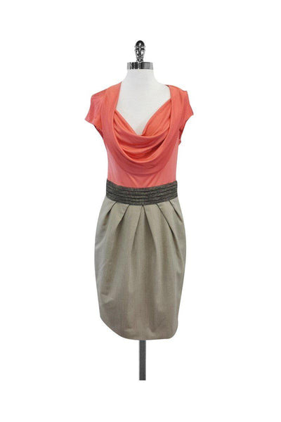 Current Boutique-Rachel Roy - Coral & Grey Cap Sleeve Dress Sz 8