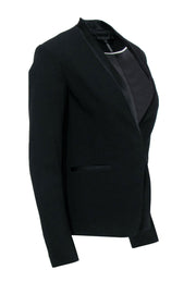 Current Boutique-Rag & Bone - Black Satin Trim Fitted Blazer Sz 0