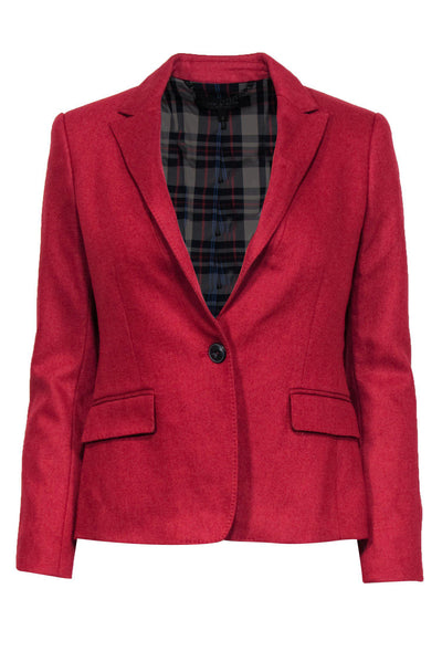 Current Boutique-Rag & Bone - Red Wool Blend Single Button Blazer Sz 0